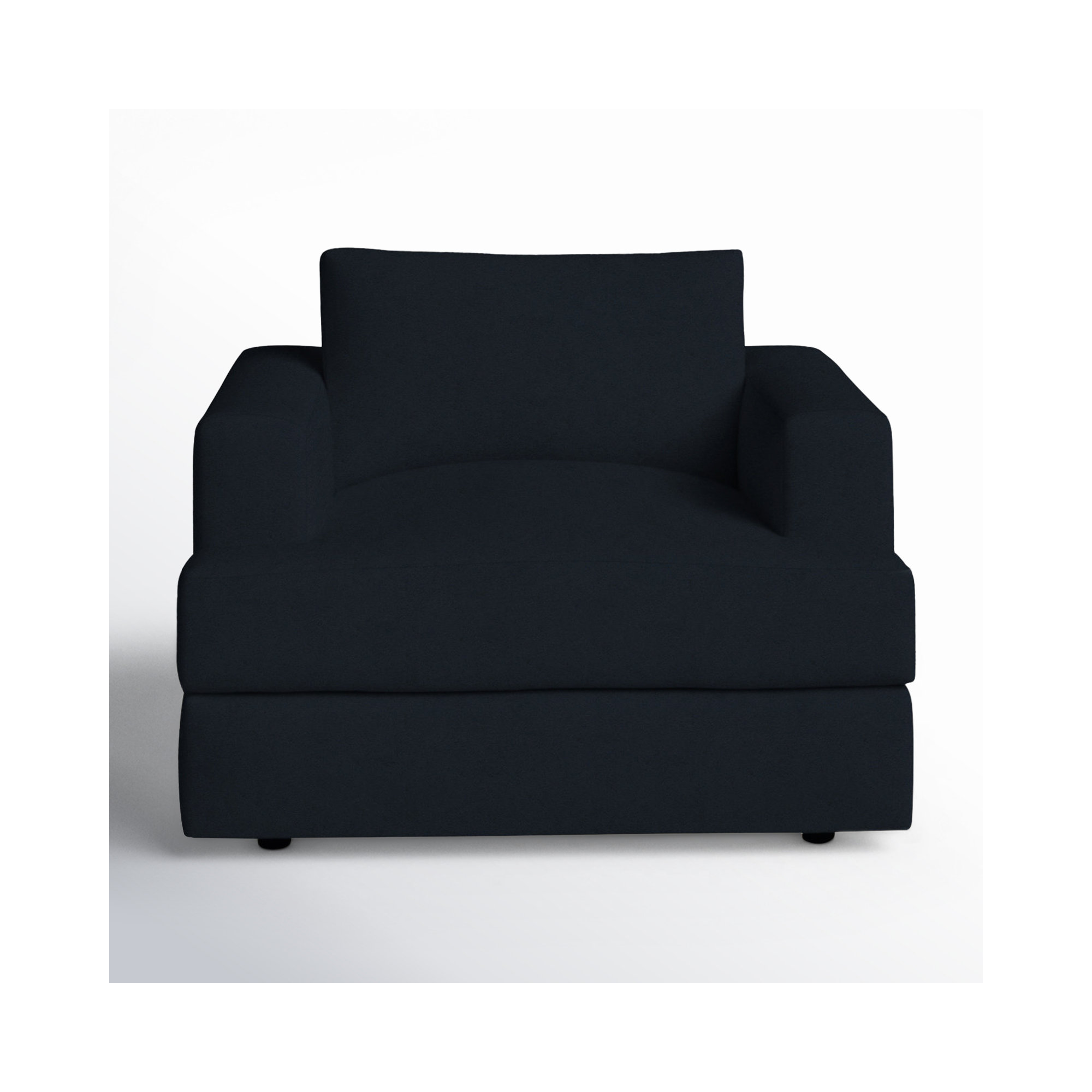 Cayden Upholstered Chair And A Half, Bella Ink Blue Performance Velvet