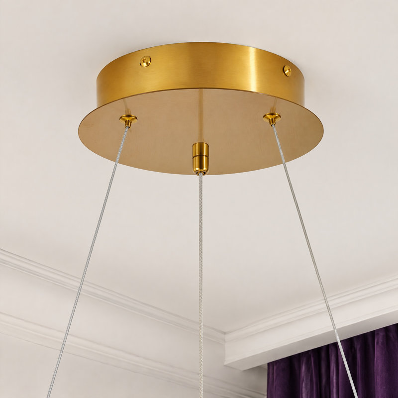 Lustre rond moderne imitation marbre doré de 20 pouces pour salle à manger et salon