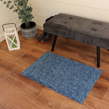 Blass Non-Slip Indoor Outdoor Door Mat Corrigan Studio Color: Blue, Mat Size: 24 W x 35 L