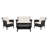 Kovac 4 - Person Patio Conversation Set with Cushions-28639641-28639637