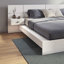 Chambre à coucher moderne Kaphan - Lit plateforme avec tête de lit et tables de chevet (2) - Assemblage facile, aucun sommier requis-37111036-60439304