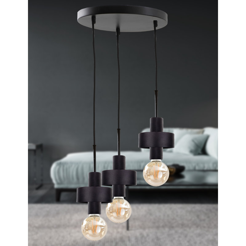 Bernda 3 - Light Cylinder Pendant, Black