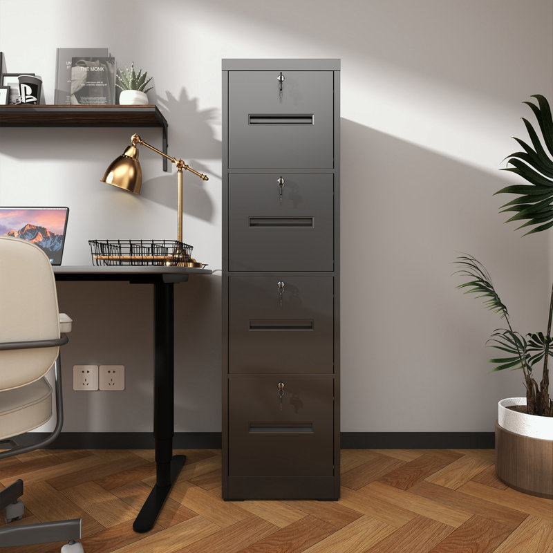 File Cabinet with 4 Drawers and Lock