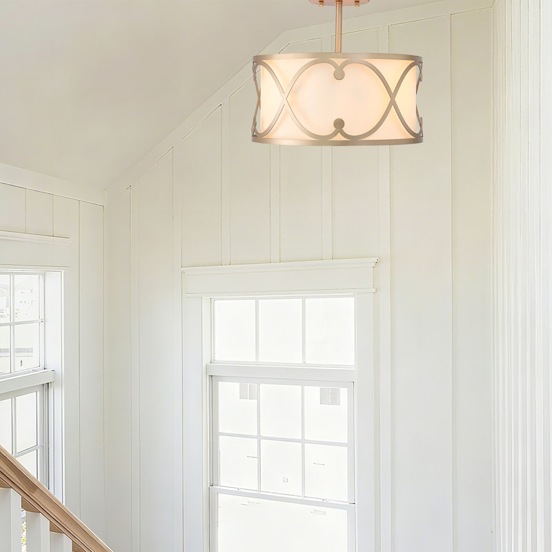3-Light Semi-Flush Mounted Modern Ceiling Light for Bedroom