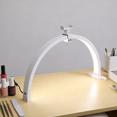 Foldable Nail Tech Lamp For Desk,22 Inch Nail Lamp With Phone Clip, 3200‑5600k Manicure Light For Eyelash Extension, Tattoo, Eyebrows