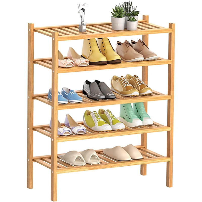 Range-chaussures empilable 12 paires, Bois naturel