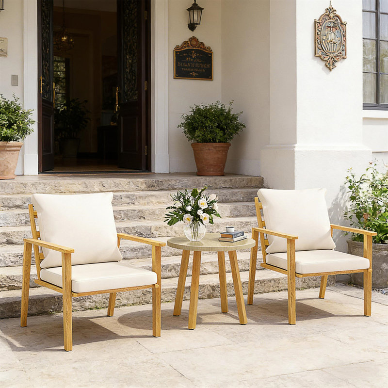 Ensemble de patio de style nordique, ensemble bistro extérieur 3 pièces