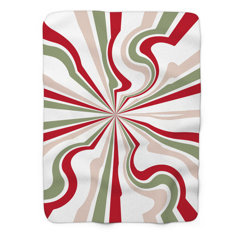Retro Yule - Couverture Sherpa de qualité supérieure 1 pièce, Grand lit