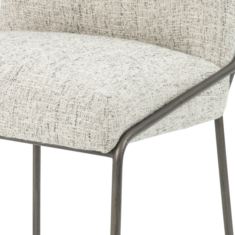 Astrud 25" Counter Stool, Polyester Blend Light Gray, Bar Stool (30.5" Seat Height)
