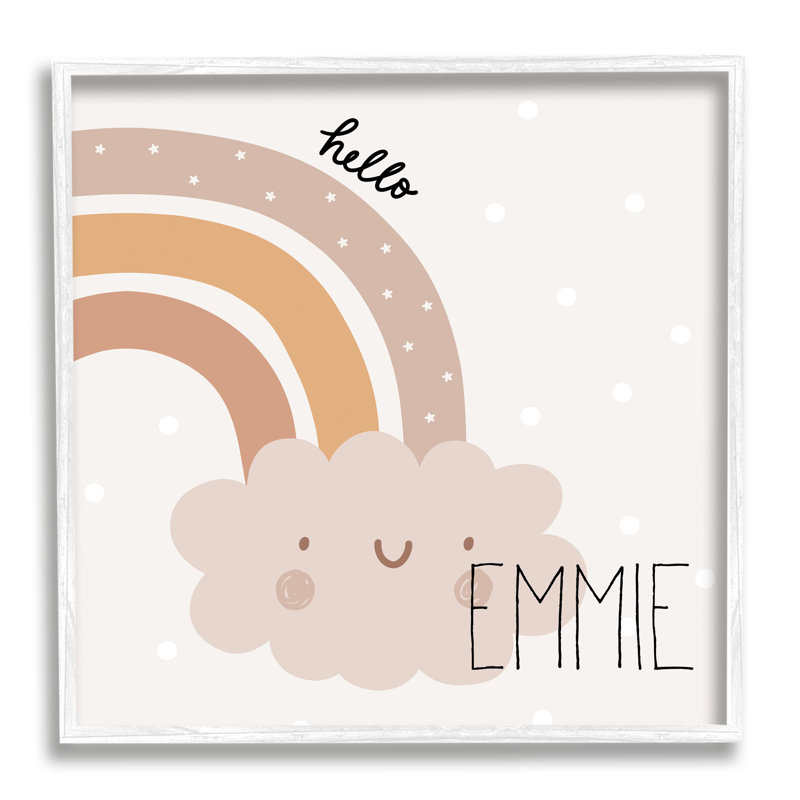 Art mural personnalisé neutre arc-en-ciel cmw-104, Giclée encadrée blanc bord de mer, H 17 po x l 17 po, Oui