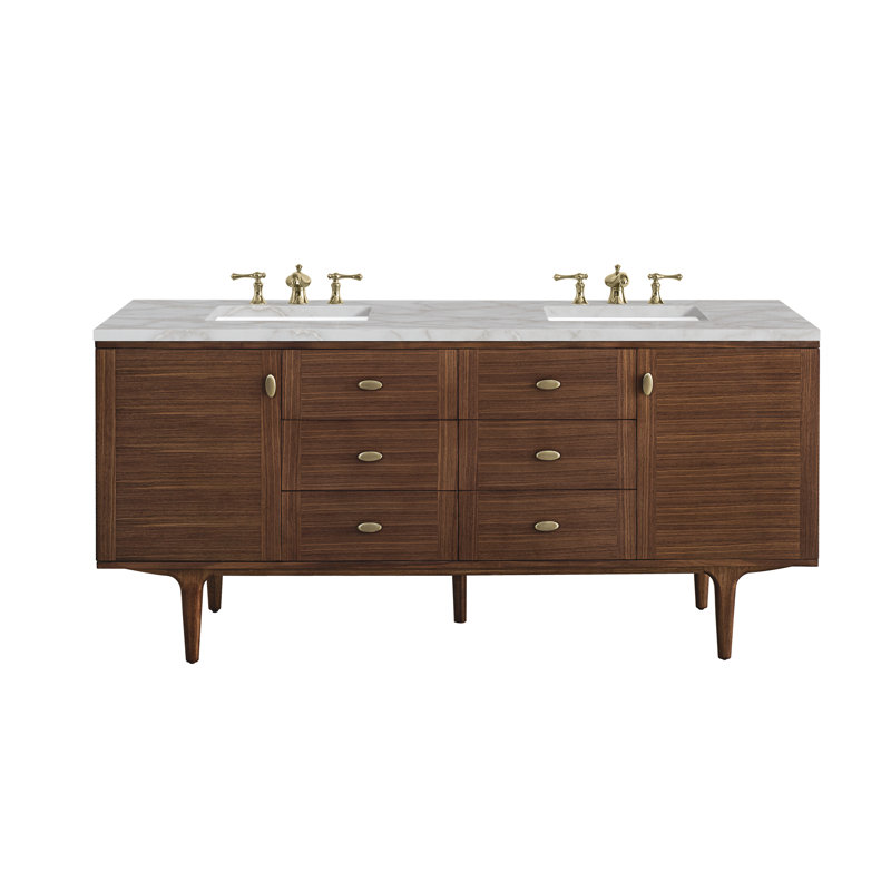 Amberly 72'' W Double Vanity, Victorian Silver, 8" Widespread