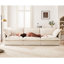 Canapé de bureau en chenille respirant, canapé modulaire à assise profonde confortable, sièges crème spacieux,
