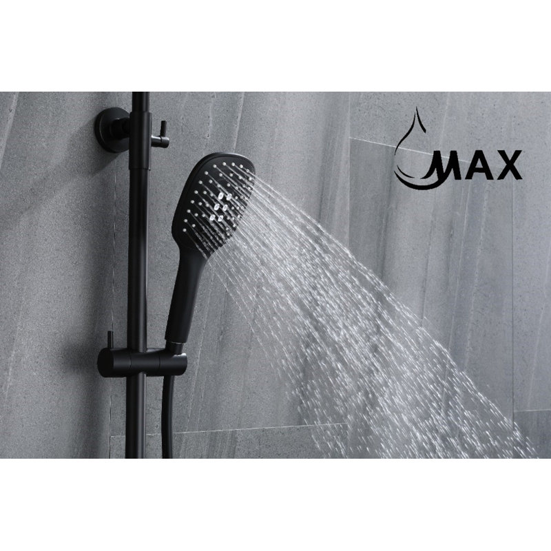 Système de douche complet, Noir mat