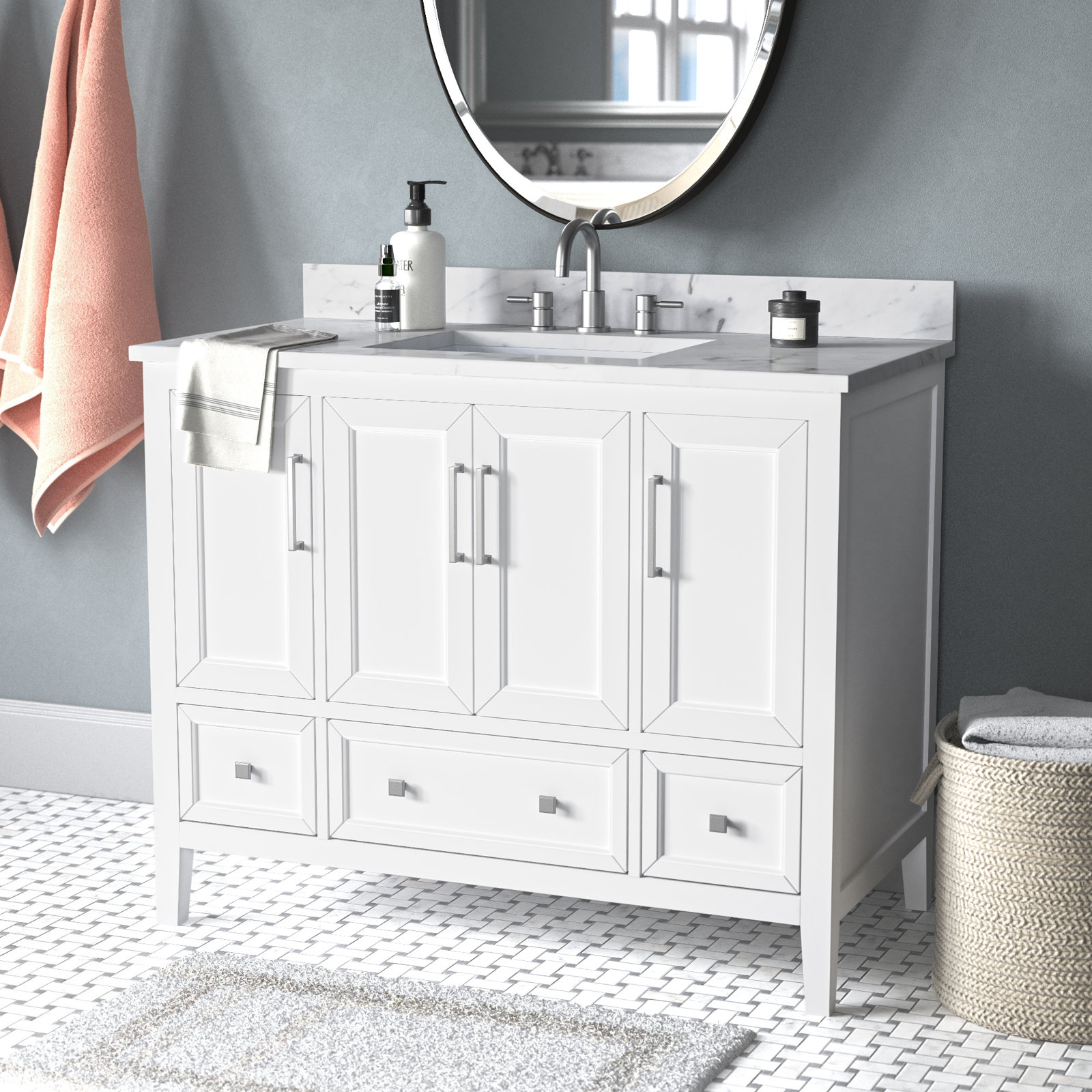 Murrieta 43'' Single Bathroom Vanity, White