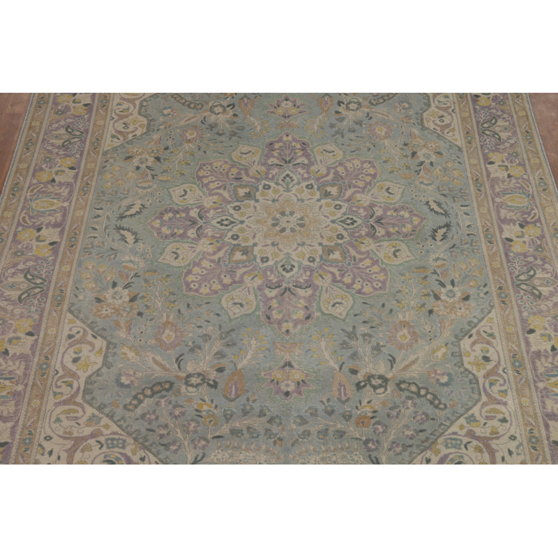 Tapis traditionnel rétro bleu 8 x 11