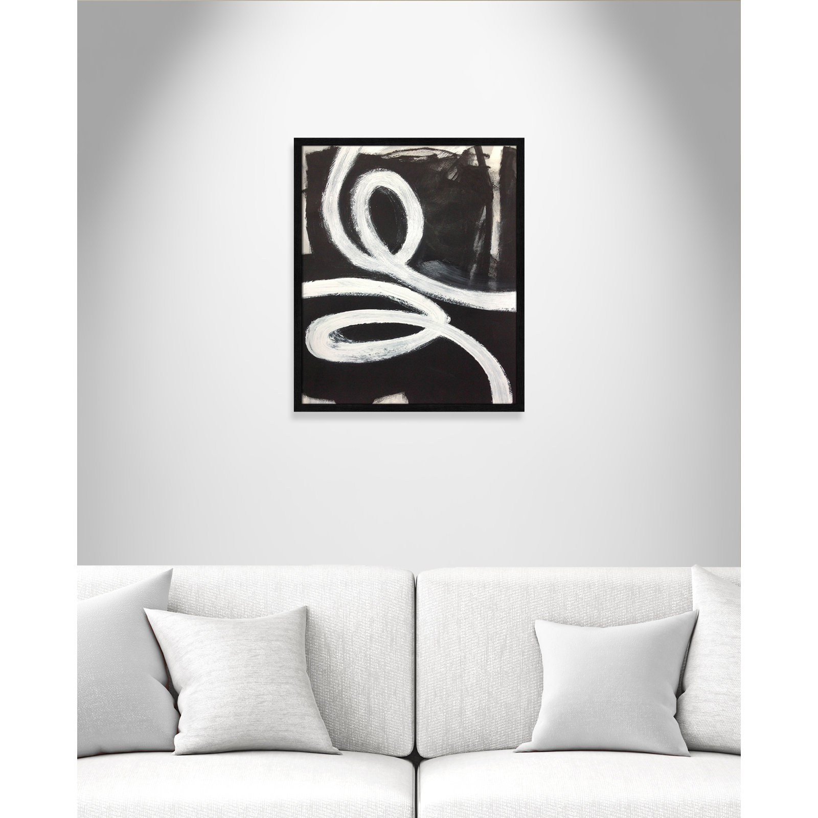 Swirly Swirls I by Casa Fine Arts, Black Slim Unmatted Picture Framed, 25.5" H x 21.5" W x 0.75" D