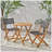 Charming Acacia Wood Bistro Set With Foldable Feature And Stylish Design2 Chairs+1 Table-372731387