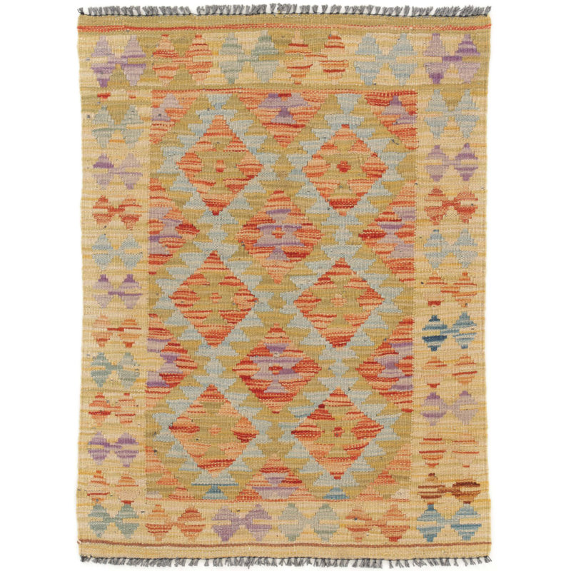 Geometric Wool Hand Woven 60cm X 90cm Area Rug