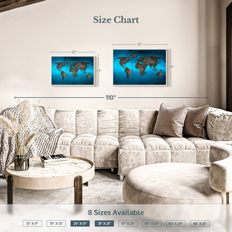 Ocean World Luro, Cadre flottant blanc, 25 po x 17 po