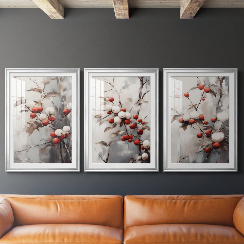 Art des Fêtes de Noël - série 2-CDXII - reproduction sur mesure encadrée de qualité supérieure - 3 pièces, H 15 po x l 19 po