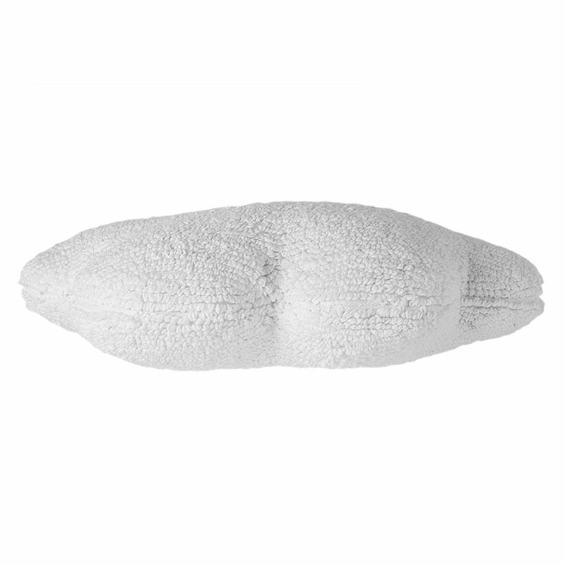 Clouds Cotton Blend Reversible Throw Pillow, White