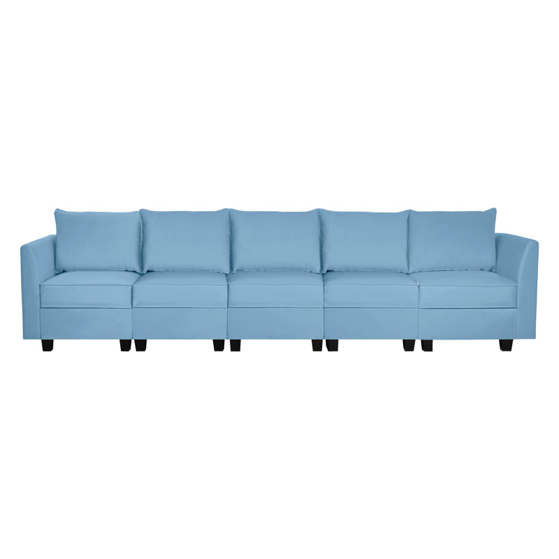 Canapé modulaire Korhan, Lin bleu œuf de merle