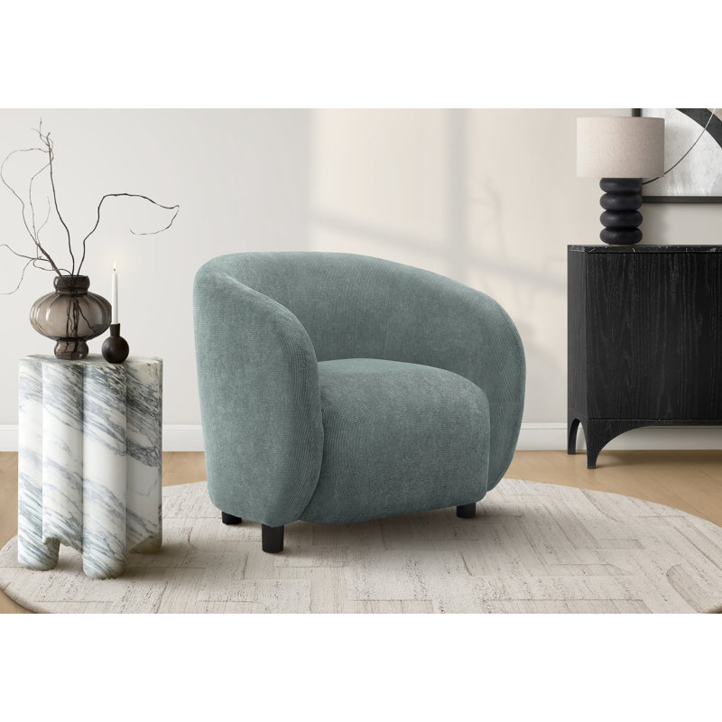 Chaise d'appoint, 29 po, rembourré, salon, chambre à coucher, tissu vert, contemporain, moderne, Vert