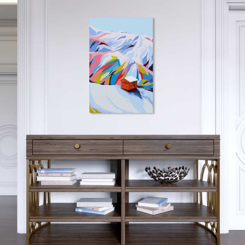 «Colorful Ski Village», reproduction d'impression sur toile, Toile tendue, H 24 po x l 16 po