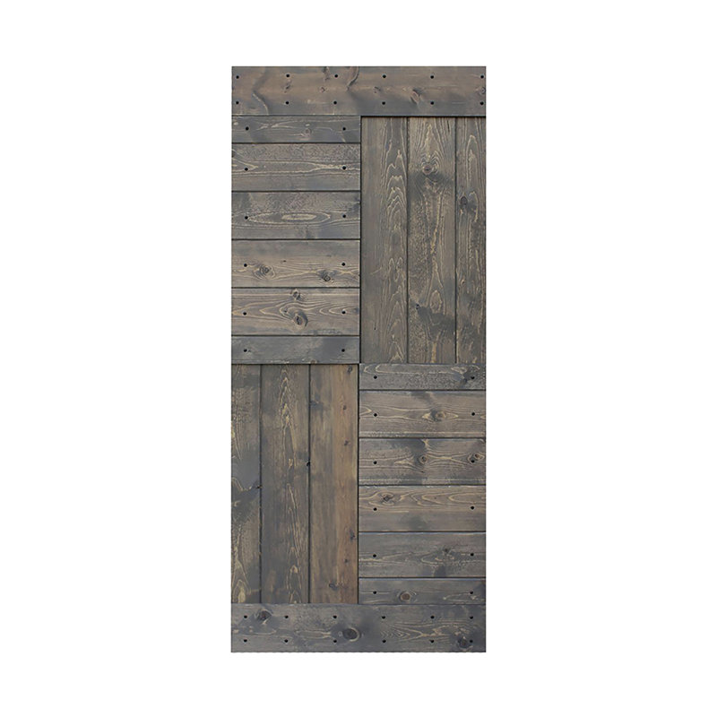 Porte de grange coulissante de style S brevetée sans quincaillerie d'installation (dalle de porte seulement) - Assemblage requis