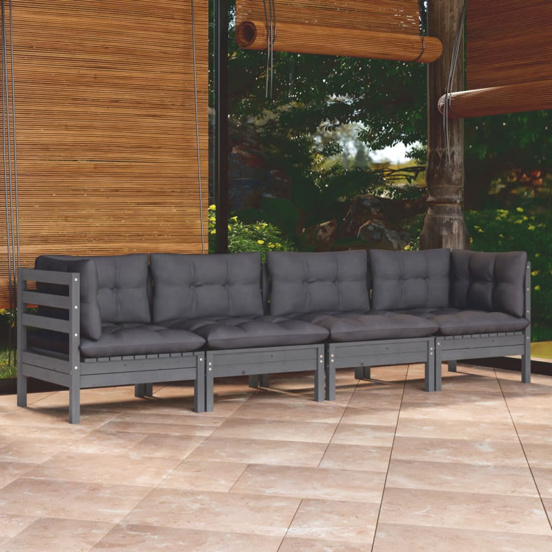 Itzury 25'' Wide with Cushions, Grey, Grey