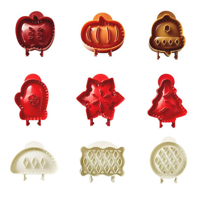 9PCS Dough Presser Pie Moulds, Mini Hand Pie Moulds, One Press Autumn Cottage Pie Set, Party Potluck Hand Pie Pan Moulds Set For Christmas Baking