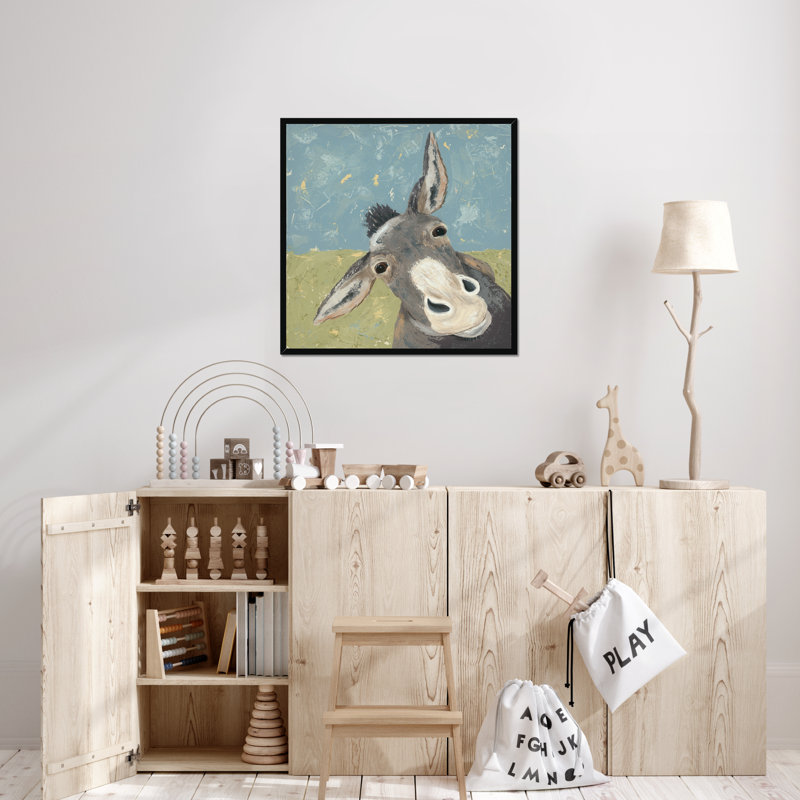 Farm Life-Mule by Jade Reynolds - Painting, Black Framed Paper Print, 80cm H x 80cm W