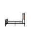 Lit simple tapissier en métal avec tête de lit en tissu et structure moderne, silencieuse, facile à assembler, aucun sommier tapissier nécessaire, s'adapte à tous les types de matelas, convient à plus de 8 pouces, support de poids de 250 lb
