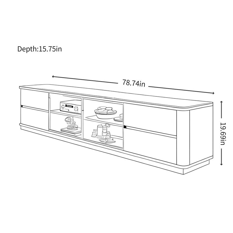 Meuble télé simple et léger, Blanc / bois noueux