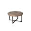 Table basse octogonale avec pieds en métal, design rétro brun antique pour le salon