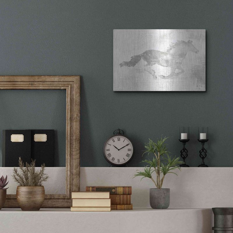  «Mustang Study Neutral» par Studio Mousseau, art mural en métal, 24 po x 16 po, H 12 po x l 16 po