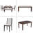 6-Piece Kitchen Dining Table Set, 60" Rectangular Table And 4 High-Back Tufted Chairs & 1 Bench For Dining Room And Kitchen-119330731-119330728