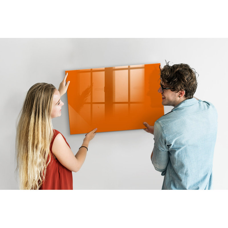 Magnetic Glass Dry Erase Board, Orange
