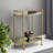 Brass Metal Rolling 2 Mirrored Shelves Bar Cart with Vintage Inspired Details, 30" x 16" x 34"-729454256