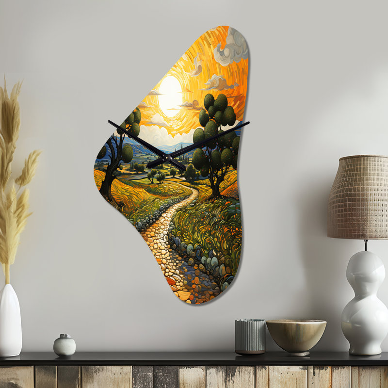 Horloge murale Lagas Vangogh Olive Grove In Province - Vangogh, Médium