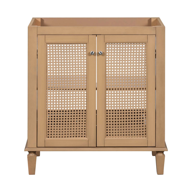 Meuble-lavabo de 30 po sans lavabo Gayge, avec meuble-lavabo autoportant avec tiroir caché, armoire de rangement pour la salle de bain, armoire de salle de bain avec cadre en bois massif, base seulement
