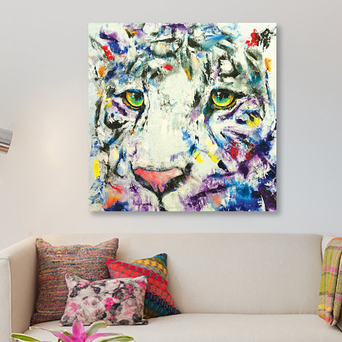 « white tiger », impression sur toile, H 12 po x l 12 po x P 1,5 po, Pas de tapis, Toile tendue