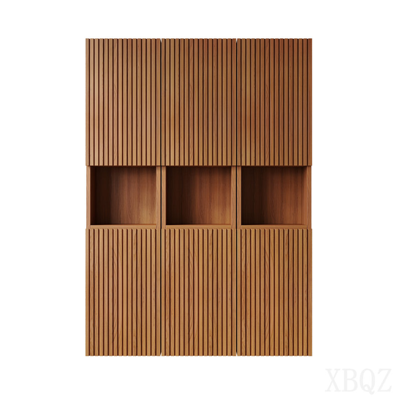 41" Bathroom Wall Mounted Cabinet, Composed Of 6 Cabinets With Doors, Can Be Used In Combination Or Individually, Suitable For Bathroom, Living Room, And Laundry, Brown Oak Color
