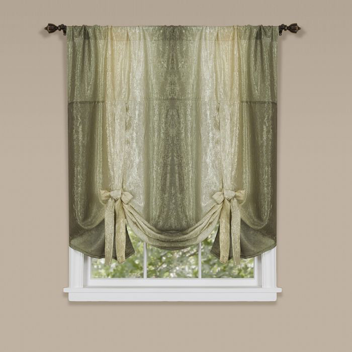 Panneau de rideau simple semi-transparent Aldreda, Sauge