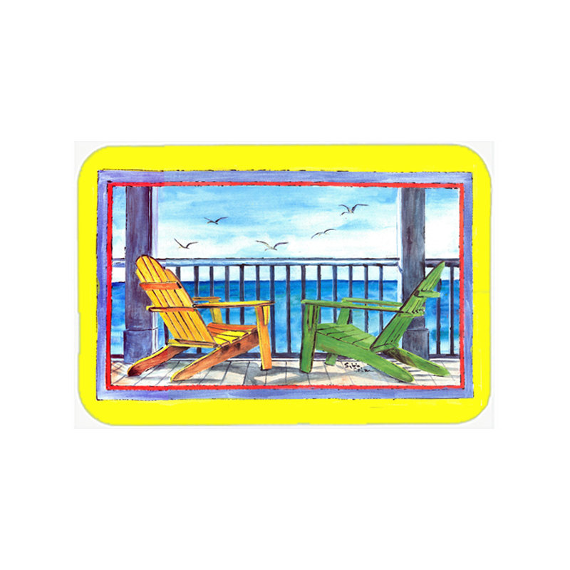 Caroline's Treasures Adirondack Chairs Glass Cutting Board, Yellow