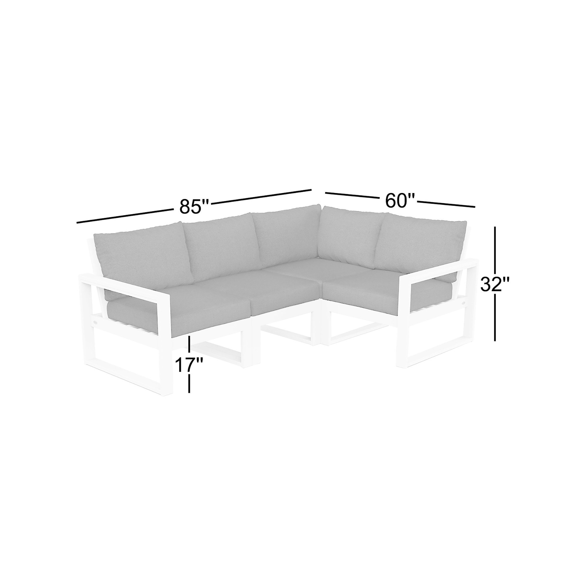 EDGE 4-Piece Modular Deep Seating Set, Natural Linen , Slate Gray