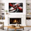 Abstrait rouge et noir, tourbillon dynamique, photos de salon audacieuses, impression sur toile encadrée-126054380-126054382