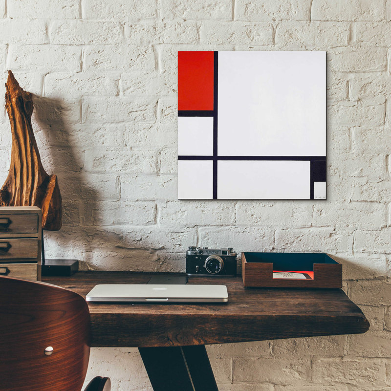 "Composition No. I, avec rouge et noir, 1929" par Piet Mondrian, H 12 po x l 12 po x P 0,13 po