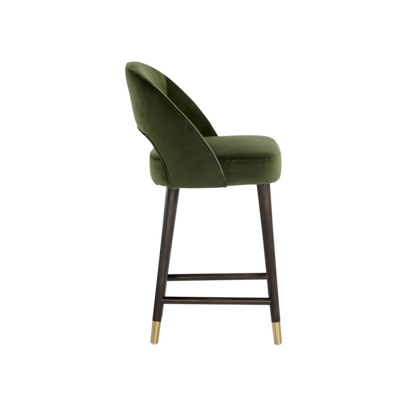 Monae Upholstered Bar Stool, Beige, Counter Stool (26" Seat Height)