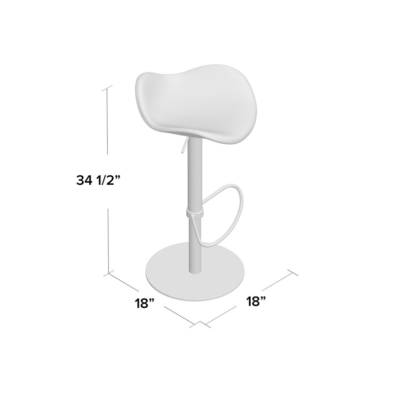 Falcon Piston Adjustable Height Swivel Bar Stool, Caramel, Brushed Steel